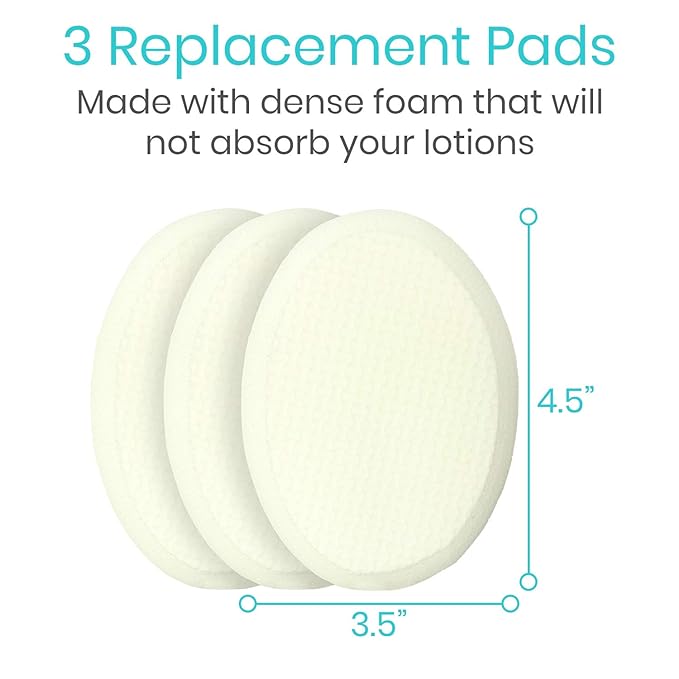 Vive Lotion Applicator for Back, Feet (17.5") - Self Washer Beauty Shower Sponge, Long Handle Cream Wand for Elderly, Women - Apply Medicine, Skin Cream, Body Wash, Sunscreen