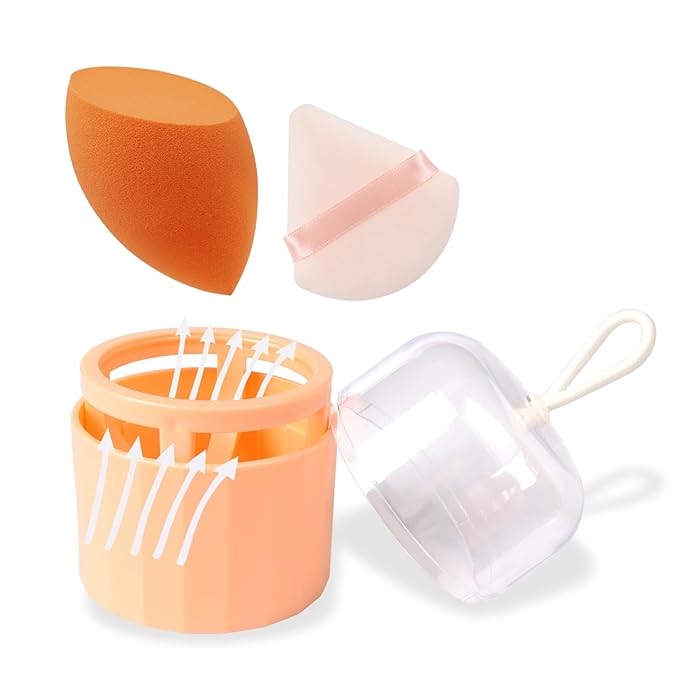 Toiletry Sponges Set Blender, Beauty Sponge with Holder Makeup Blender Flawless for Foundation, Liquid,Facial Makeup Tools Beauty Gift Set