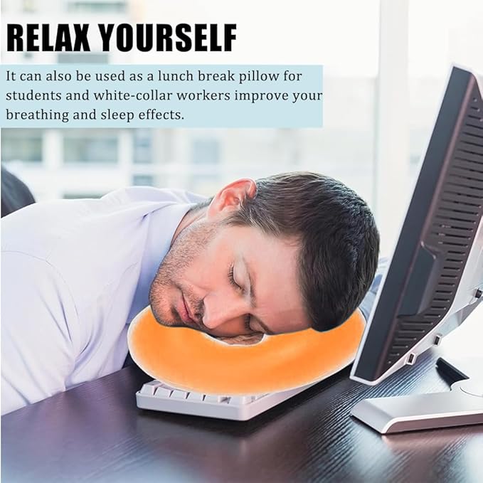 Silicone Face Massage Pillow,SPA Beauty Face Relax Headrest,Salon Skin Care Soft Overlay Travel Head Support,Yellow