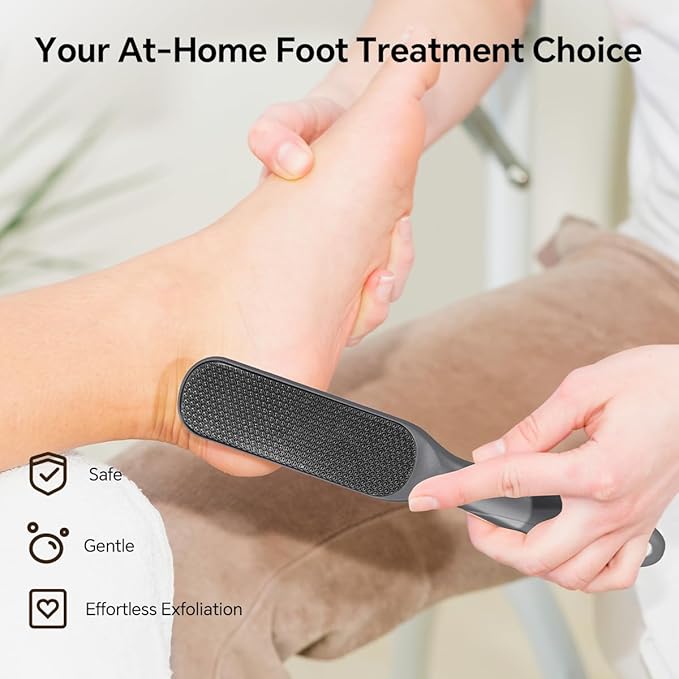 Nano Glass Foot File, Foot Callus Remover, Double Sided Pedicure Tools for Feet, Dual Use of Dry and Wet, Professional Hygienic Foot Scrubber to Achieve Smooth, Silky Feet Instantly (Gray)