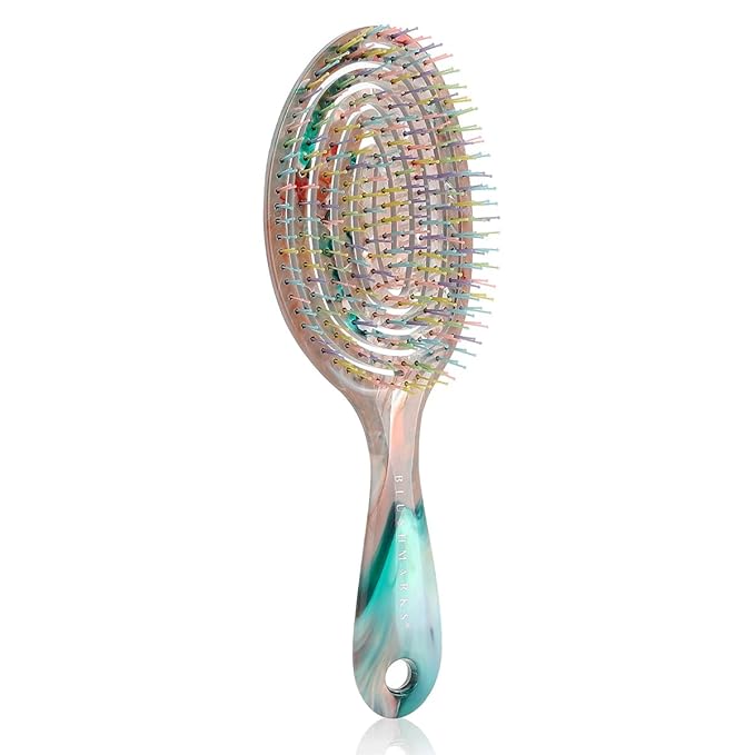 Detangling Wet Hair Brush for Thin or Straight Hair, Vented Detangler Hairbrush with Double-Layered Ultra and Soft-Nylon Bristles for Wet or Dry Hair, Gifts for Women Girls Kids