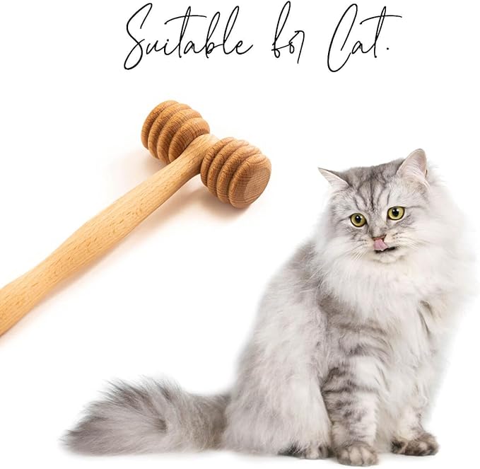 tuuli Wooden Pet Massager Massager Roller for Dogs, Cats, Horses, Massage Brush, Short or Long Hair
