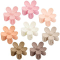 Flower Hair Clips 8PCS, Large Claw Clips for Women Girls Thick Thin Hair, Strong Hold Non slip Big Matte Dasiy Jaw Clamps Hair Accessories 8 Colors