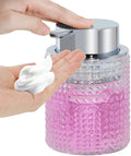 Foaming Hand Soap Dispenser, 10 oz Refillable Clear Glass Foam Soap Dispenser with Large Pump Bottle Container for Kitchen and Bathroom,1 pc