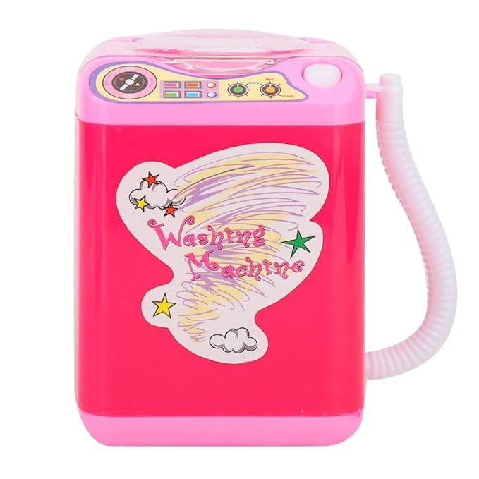 Simulation Electric Makeup Brush Cleaner Automatic Sponge Puff Washing Machine Cosmetic Tool for Kids Adults Rose Red