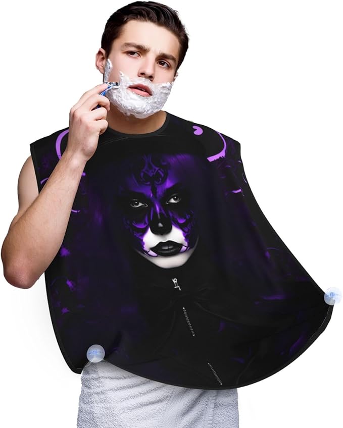 Rabbit Background Print Beard Bib Shaving Apron, Beard Hair Trimming Cape Gift For Dad