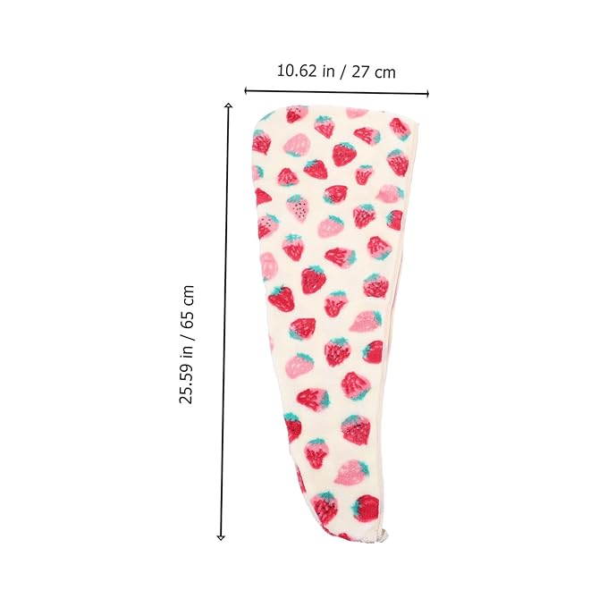 1Pc Strawberry Dry Hair Cap Hair Drying hat Absorbent Shower hat turbins for Ladies Micro Fiber Towel Quick Dry Head Turban Makeup Hair Towel Waterproof Bath Hat Girl Shower Hat