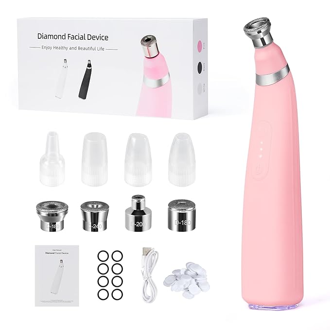 IeBilif Diamond Microdermabrasion Machine, 3 Modes Diamond Microdermabrasion Dermabrasion Machine for Blackhead Removal, Professional Portable Home Travel Microdermabrasion Device