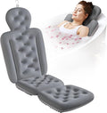 Full Body Bath Pillow for Bathtub, Thick Bathtub Cushion with Laundry Bag, Luxury Tub Pillow for Bath for Headrest Neck and Back Support Gray 51" x 16"