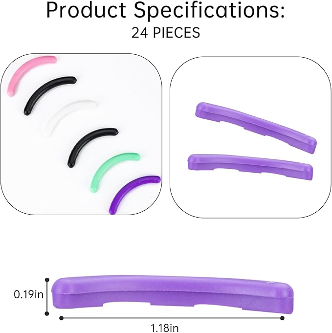 Eyelash Curler Refills Compatible with Kevyn Aucoin,Eyelash Curler Pads 24PCS,Silicone Lash Curler Refill Pads Compatible with Kevyn Aucoin,Colorful