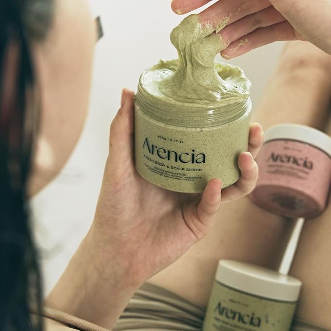 Arencia Fresh Cloud Sea Salt Body & Scalp Scrub (White) - Gentle Exfoliation for Softer, Refreshed Skin and Scalp, Korean Skin Care