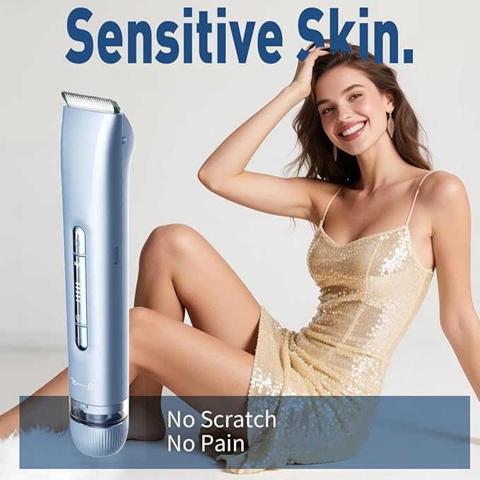 Bikini Trimmer for Women,2 in 1 Womens Electric Razors,Dual Head Shaver for Women Lady Facial Pubic Legs Private Area Body Hair,IPX7 Waterproof Wet & Dry