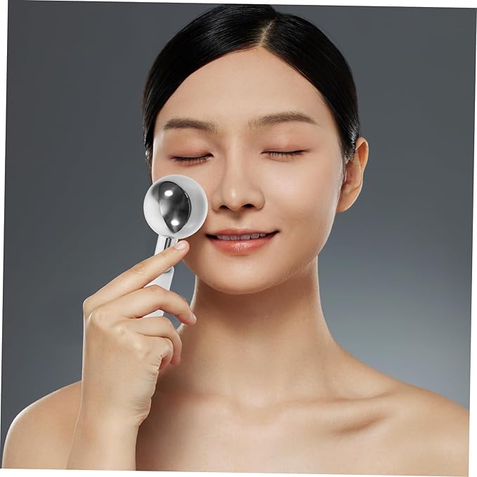 2pcs Facial Ice Globes Massager Stainless Steel Cooling Balls for Eye and Face Care Enhance Absorption Promote Circulation Portable Skincare Tool