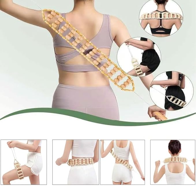3-in-1 Wood Therapy Massage Tools Lymphatic Drainage Massager Maderoterapia Kit Wooden Gua Sha Massager Body Sculpting Tools for Muscle Pain Relief, Anti-Cellulite, Body Contouring and Shaping