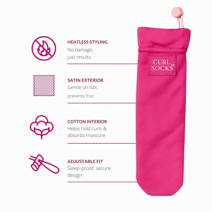Heatless Hair Curler Set, Overnight Curlers for Heatless Curls, 4-Piece Satin and Cotton Curling Rods with Secure Toggle, Reusable Hair Accessories for Women