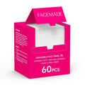 FACEMADE 60 Count Disposable Face Towels, 100% USDA Biobased Face Towelettes Disposable, Clean Facial Towels for Makeup and Clean Skin, Super Soft and Thick Dry Wipes Club