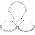 WILLBOND 3 Pack Metal Headband for Men Unisex Fashion Black Wired Headband Spring Wavy Zigzag Sports Headwear, Non Slip Hair Hoop Hair Accessories for Daily Use Outdoor