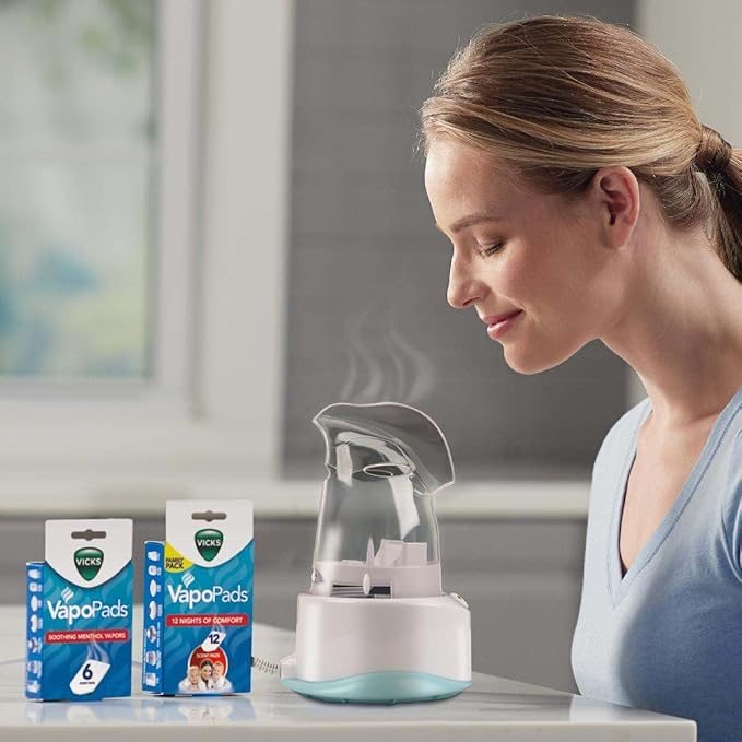 Vicks Personal Steam Inhaler for Targeted, Natural Steam Relief for Allergies, Congestion, Cough & Colds, and Sinus Irritation, Use with VapoPads - 1 Included