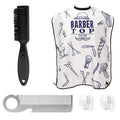 Beard Bib Apron, Beard Hair Catcher for Men Shaving, Non-Stick Beard Cape Grooming Cloth, Waterproof, with 2 Suction Cups,Beard Comb,Beard Brush (Type A beard‘s)