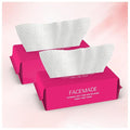 FACEMADE 100 Count (2 Packs) Disposable Face Towels, Ultra Thick Face Towelettes Disposable, Clean Facial Towels for Makeup Remover, Skincare, USDA Certified 100% Biobased