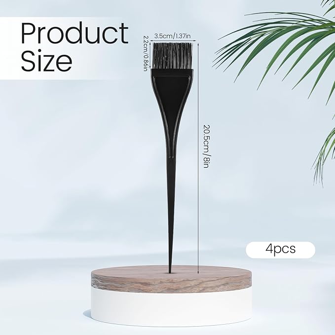 4 Pcs Hair Dye Brushes Applicator, Precision Hairline and Root Application, Hair Color Applicator Brush for Short Hairs, Bangs, and Detail Work