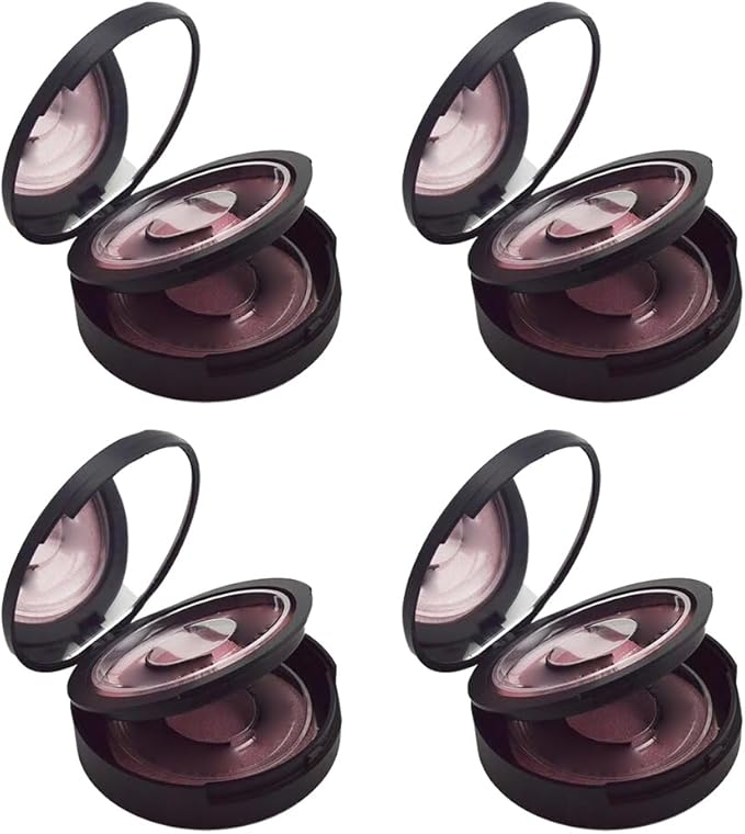 4 Pcs Empty Round Lash Cases 2 Layers EyeLash Storage Boxes Eyelash Packaging Boxes False Eyelash Cases with Makeup Mirror Lid Black