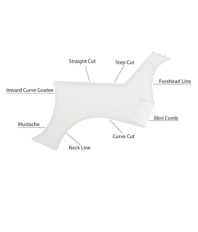 Beard styling template Men clear beard styling Men clear grooming tool for men's chin, cheeks and neckline combine with a beard razor electric trimmer or scissors