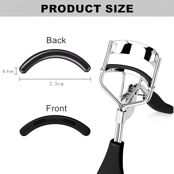 100Pack Compatible with Shiseido Eyelash Curler Refill Pads,High Elasticity Silicone Refill Pads Compatible with Shiseido Eyelash Curler,Gentle & Safe on Lashes,Black.