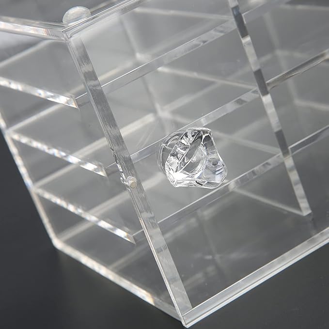 Eyelash Extension Carrying Box Transparent Acrylic 8 Layer Storage Case for False Eyelashes Makeup Accessories Professional Salon Use Durable Sustainable 11.8 x 11.3 x 9.5 cm