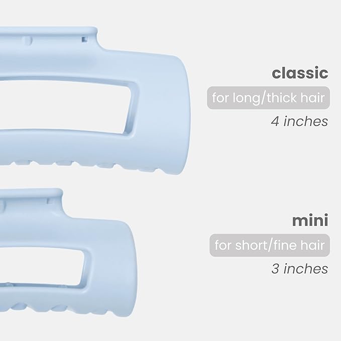 The Original Mello Hair Claw Clip Squishy Claw Clip Made in Korea Patent Pending 30021976 (Light Blue, Medium)