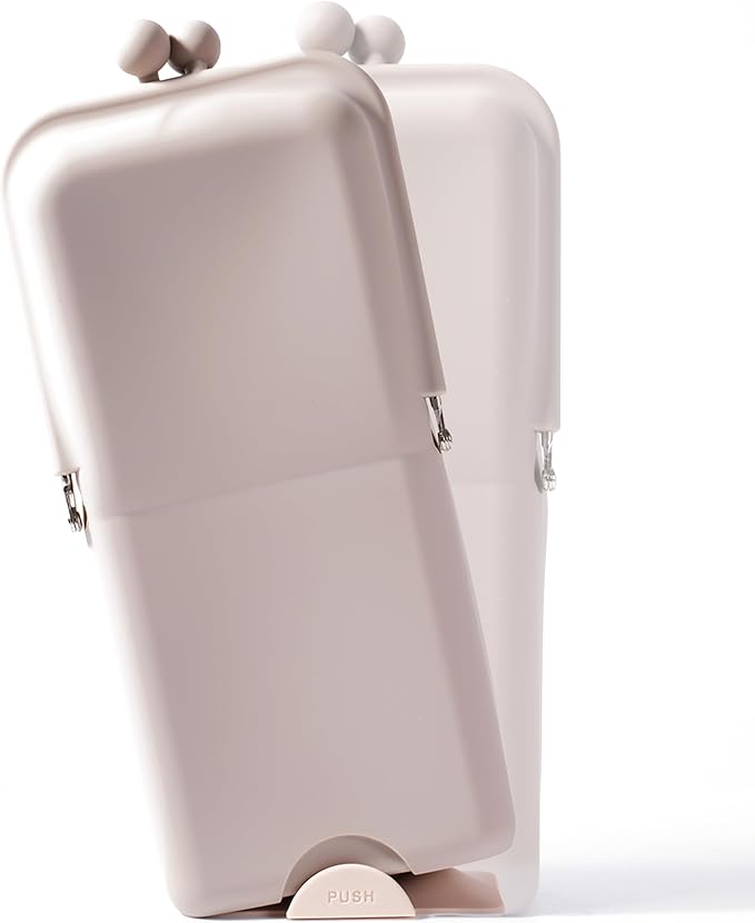 APT 1101 Makeup Brush Holder Travel Cosmetic Bag with Suction Base, Portable Cosmetic Organizer for Travel & Home, Organizer for Brushes, Beauty Tools & Accessories (Oatmeal)