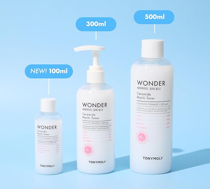 TONYMOLY Wonder Ceramide Mochi Milky Toner – 5,000 ppb Ceramide Barrier Repair Toner for Dry & Sensitive Skin – Hydrating Korean Glass Skin Essence, 16.9 fl oz / 500ml Value Size