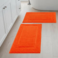 SHACOS Orange Fall Bathroom Rugs Sets 2 Piece 20x32 + 16x24 inch, Non Slip Bath Mat Microfiber Washable Bath Rugs, Soft Fluffy Water Absorbent Carpet for Bathroom Floor Shower Bathtub