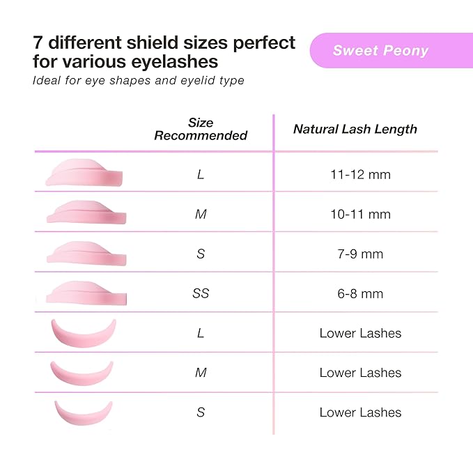 Curacoro Lash Lift Rods, 14 Pcs/7 Sizes Lash Lift Shields, Lash Lift Pads for Eyelash Curling and Lifting, Reusable Silicone Lash Rods For Eyelash Perm Lamination