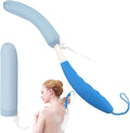 Shower Brush with Long Handle，15.35" Back Brush，Long Back Scrubber for Men Women，Long Handled Sponge Body Exfoliator, Loofah Back Scrubber for Aid Bathing