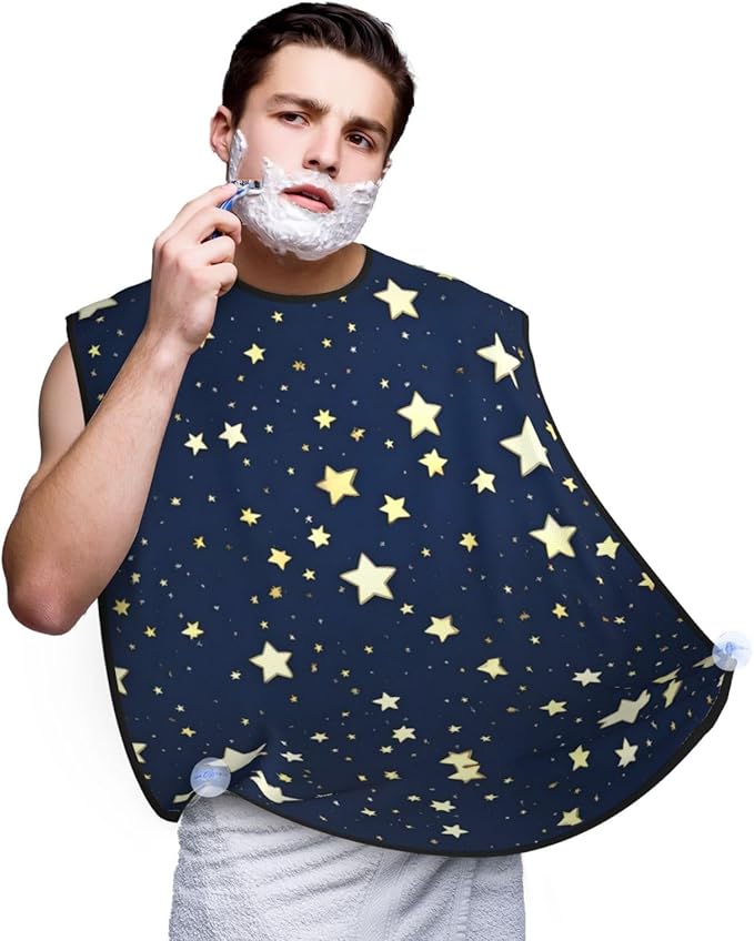 Ocean Fishes Print Beard Bib Shaving Apron, Beard Hair Trimming Cape Gift For Dad