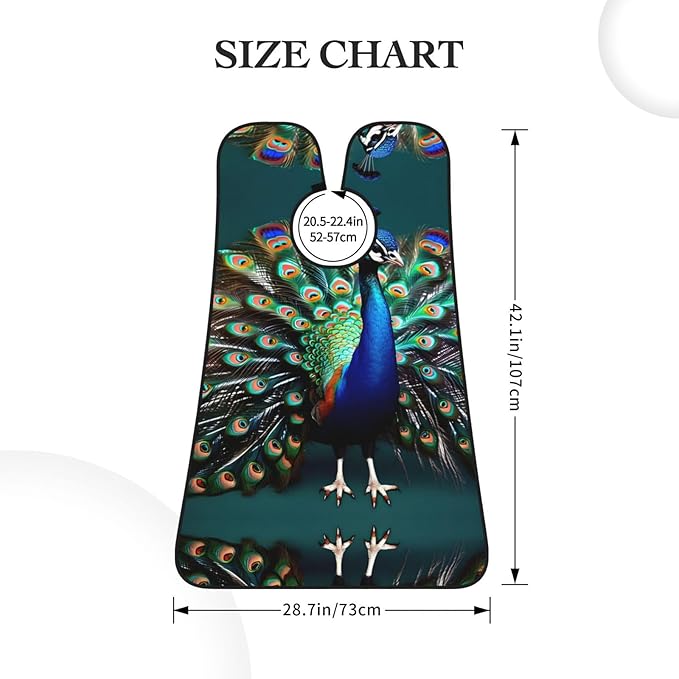 Beautiful Peacock Print Beard Bib Shaving Apron, Beard Hair Trimming Cape Gift For Dad