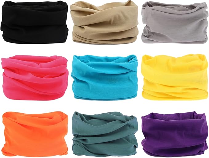 Venswell Neck Gaiter Face Mask Men Women,Seamless Bandana Rave Face Cover Scarf Mask,Balaclava,Headband, Head Wrap,Headwear