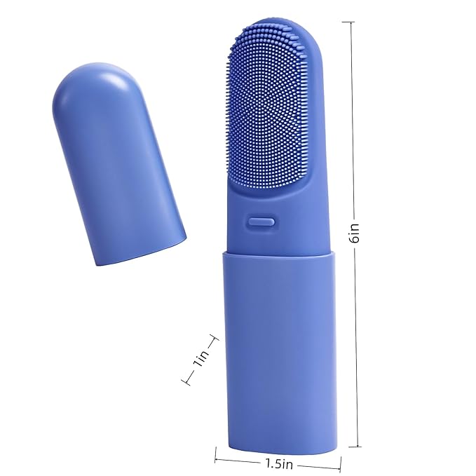 Silicone Face Scrubber with Heated,3 Modes Waterproof Rechargeable Portable Travel Size Makeup Remover Cleansing, Exfoliating and Massaging Facial Scrubber for Men &Women(Deep Ocean Key Blue)
