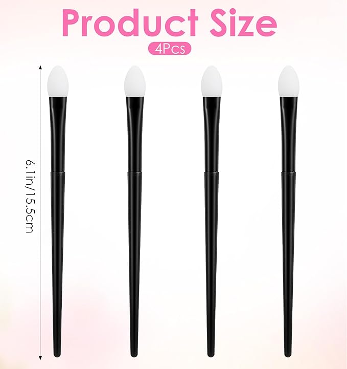 4Pcs Silicone Eyeshadow Brush, Eyeshadow Brush Lip Mask Brushes, Silicone Eye Brush for Liquid Eye Shadow Cream Applying