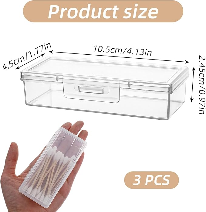 3PCS Floss Pick Holder Cotton Swab Holder Cotton Pad Holders Dental Floss Holders with Lid for Travel Cottons Buds Flosss Small Items