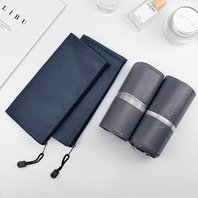 Sanitary Napkin Disposal Bags, Feminine Personal Disposal Bags, 200pcs Gray Opaque Bags and 2pcs Dark Blue Sanitary Napkin Storage Bags for Sanitary Disposal, Tampons, Pads, and Liners