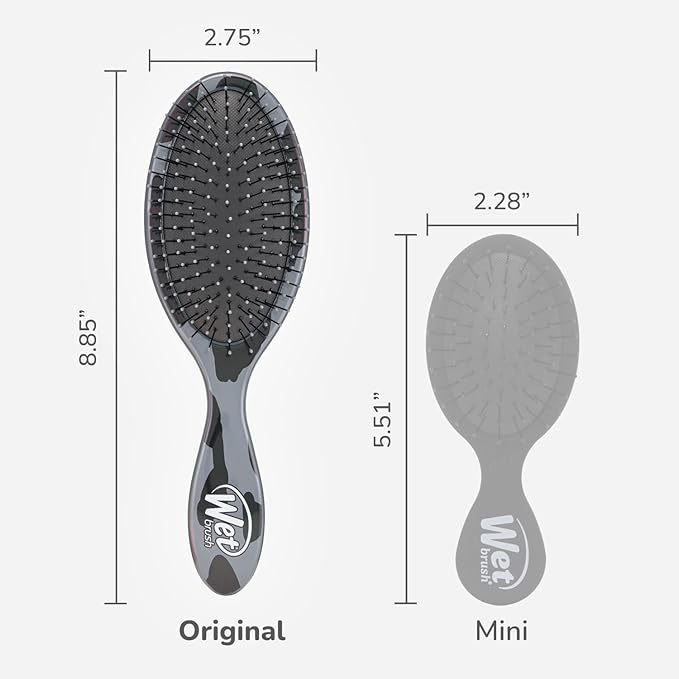 Wet Brush Original Detangler Hair Brush, Dark Gray Leopard (Safari), Ultra-Soft IntelliFlex Bristles, Detangling Bristles Glide Through Tangles (Wet & Dry Hair), Women & Men