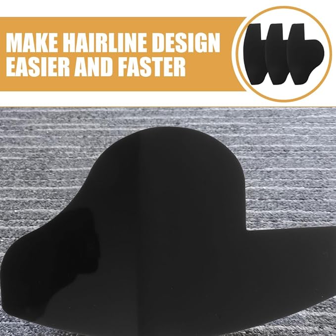 Beard Shaping Template and Hairline Enhancing Card for Men - 3Pcs Hairline Design Tool for Beard and Hair Styling with Durable Pvc Material Perfect for Precise Facial Hair Grooming