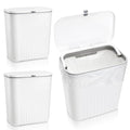 Mifoci 3 Pieces Sanitary Napkins Receptacle Plastic Wall Mounted Tampon Disposal Bin Flip Top Receptacle Tampon Disposal Bin Feminine Hygiene Container for Public Restrooms Bathroom Home Office White