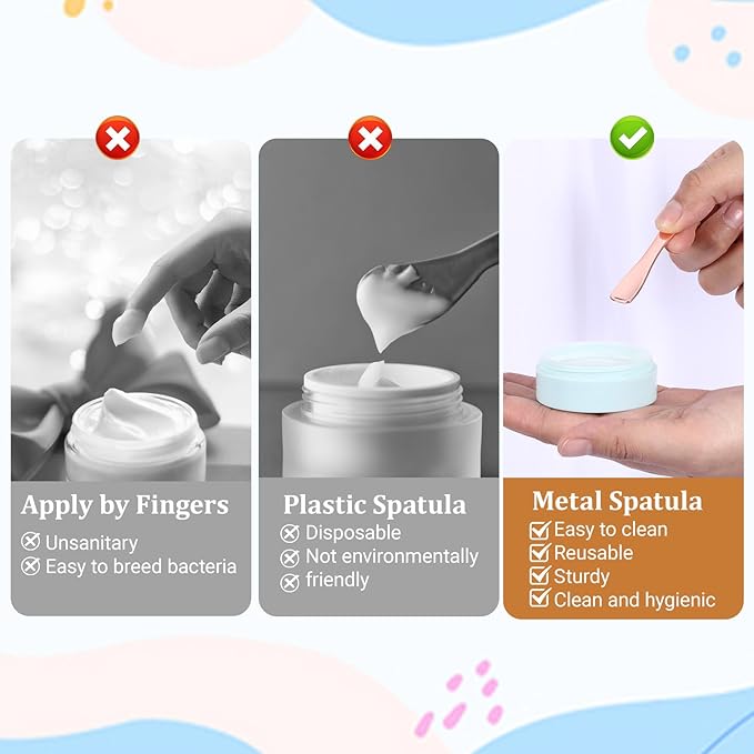 Giantree 3 PCS Mini Metal Facial Makeup Spatula, Skin Care Cosmetic Spatula Reusable Facial Applicator Tool, Beauty Spatulas for Face Mask Cream Lotions Moisturizers(Silver Gold Rose Gold)