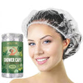 Aquior Shower Cap Disposable,100 PCS Bath Caps Large Thick Clear Waterproof Plastic Elastic Hair Bath Caps for Women Deep Conditioning Hair Care Hotel Travel Essentials Accessories