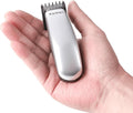 KEMEI Mini Hair Trimmer Compact, Portable Cordless Clipper for Men and Women, Precision Haircut and Shaving Tool Silver, Battery Powered and Travel Friendly