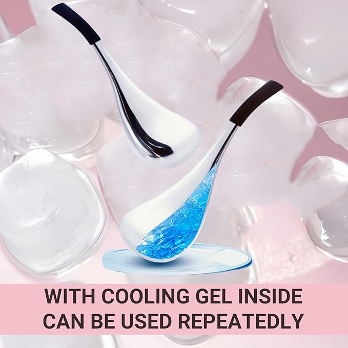 Cooling Globes for Face and Eyes, Ice Globes for Facials, Stainless Steel Cryo Sticks for Women and Ladies, Skin Care Tools Spa Roller, Anti-Aging, Wrinkles and Puffiness Relief (Black)