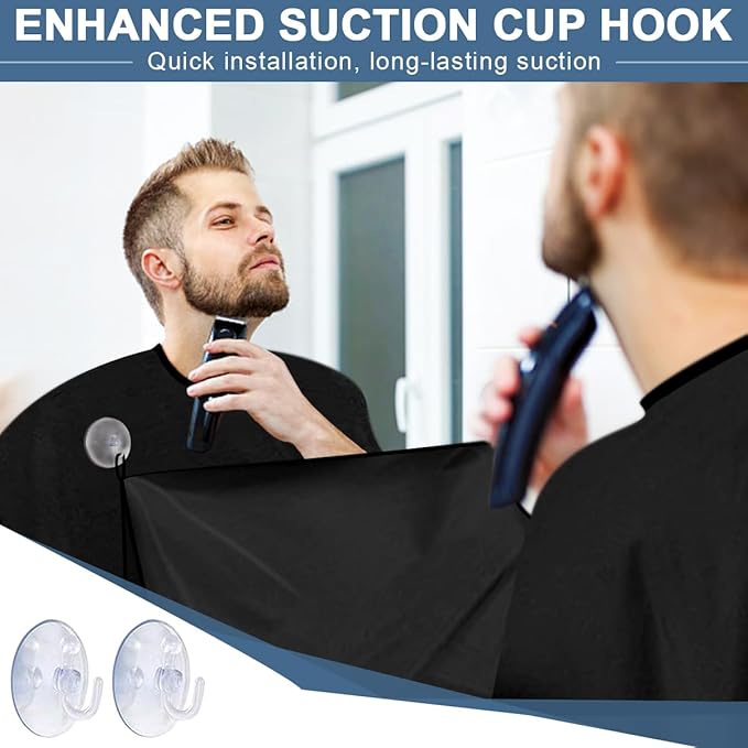 Beard Bib and Apron Catcher for Men Shaving and Trimming, Non-Stick Cape Grooming Cloth, Valentine's Day Gifts